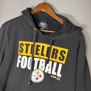 47 Pittsburgh Steelers Football Hoodie Black Mens Large AFC North